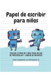 Papel de escribir para niños