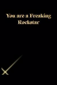 You are a Freaking Rockstar: Lined Journal.Gold letters.Black cover