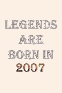 Legends Are Born In 2007 Notebook