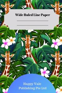Cute Giraffe Theme Wide Ruled Line Paper