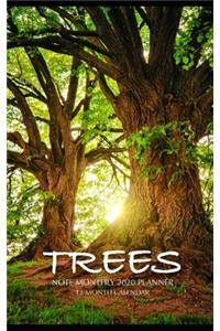 Trees Note Monthly 2020 Planner 12 Month Calendar