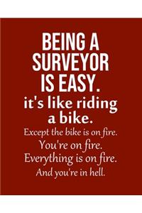 Being a Surveyor is Easy. It's like riding a bike. Except the bike is on fire. You're on fire. Everything is on fire. And you're in hell.