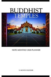 Buddhist Temples Note Monthly 2020 Planner 12 Month Calendar