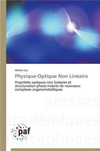 Physique-Optique Non Linéaire