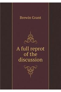 A full reprot of the discussion