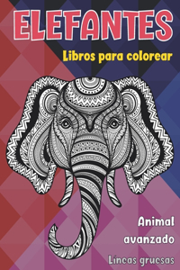 Libros para colorear - Líneas gruesas - Animal avanzado - Elefantes