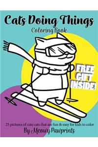 Cats Doing Things Coloring Book