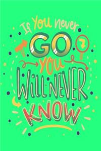 2019 - 2020 Mid Year 18 Month Student Diary If You Never Go You Will Never Know - Mind Maps, Student Budget Planner, Goal Setting & Inspirational Quotes
