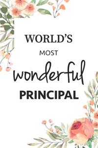 Wonderful Principal Notebook Thank You Gift Lined Journal