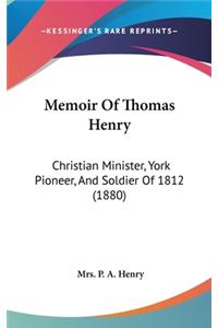 Memoir Of Thomas Henry