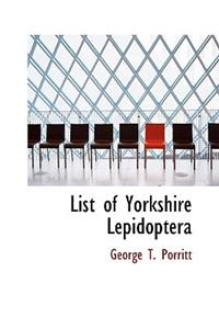 List of Yorkshire Lepidoptera