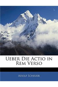 Ueber Die Actio in Rem Verso