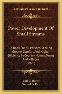 Power Development Of Small Streams