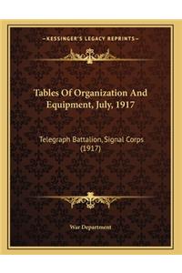 Tables Of Organization And Equipment, July, 1917