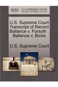 U.S. Supreme Court Transcript of Record Ballance V. Forsyth