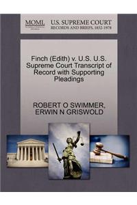 Finch (Edith) V. U.S. U.S. Supreme Court Transcript of Record with Supporting Pleadings