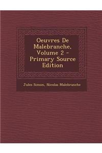 Oeuvres de Malebranche, Volume 2