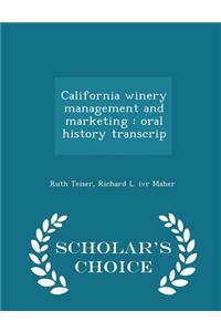 California Winery Management and Marketing