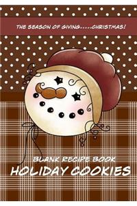 Blank Recipe Book Holiday Cookies