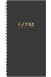 Charcoal Gray 8.5 X 11 Undated Monthly Planner