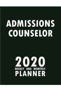 Admissions Counselor 2020 Weekly and Monthly Planner