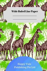 Cute Giraffe Theme Wide Ruled Line Paper