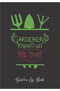 Gardeners Know All the Dirt: Garden Log Book - Notebook to Keep a Record of Each Plant and the Care It Requires - Dot Grid Paper to Draw Out Garden Plans and Calendar Included