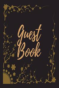Guest Book - Gold Frame #15 For any occasion Light Green Color Pages 8.5 x 8.5 Inches 82 pages
