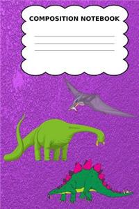 Dinosaur Composition Notebook: Dinosaur Composition Notebook For Kids, Dinosaur Composition Book/Journal For Kids, Girls, Boys, And Teachers: 150 Pages, 6 x 9 In, Wide Ruled Paper