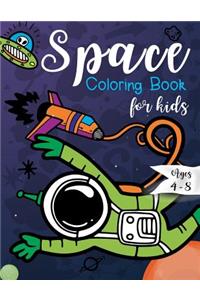 Space Coloring Book for Kids Ages 4-8