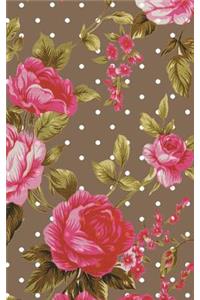 Vintage Rose Pastel Brown Polka Dot Notebook