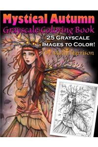 Mystical Autumn Grayscale Coloring Book