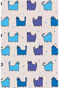 Bullet Journal for Cat Lovers - Funny Cat Pattern the Blues