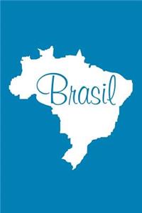 Brasil - Cerulean Blue Lined Notebook with Margins (Brazil)