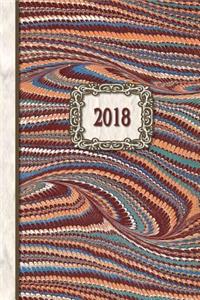2018 Diary Feather Marble Design