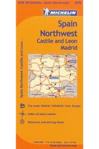 Michelin Spain: Northwest, Castilla-Leon Madrid Map 575