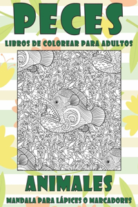 Libros de colorear para adultos - Mandala para lápices o marcadores - Animales - Peces