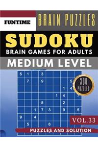 Medium Sudoku: Jumbo 300 SUDOKU medium puzzle books with answers brain games for adults Activity book (sudoku medium puzzle books Vol.33)