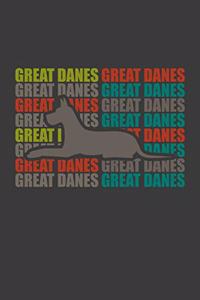 Great Danes: 100 college ruled lined Pages Large Big 6 x 9 for dog lover, dog moms and dads, school boys, girls, kids and pupils