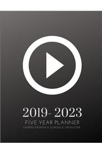 2019-2023 Five Year Planner Gamers Goals Monthly Schedule Organizer