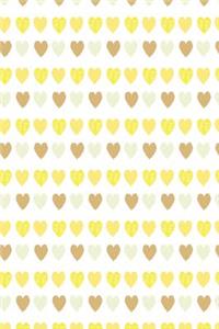 Herzen Wallpaper Notizbuch in Gelb
