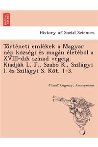 Tőrténeti emlékek a Magyar nép községi és magán életéböl a XVIII-dik század végeig. Kiadják L. J., Szabó K., Szilágyi I. és Szilágyi S. Ko&#