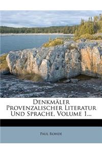 Denkmaler Provenzalischer Literatur Und Sprache, Volume 1...