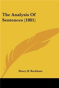 Analysis Of Sentences (1881)