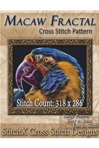 Macaw Fractal Cross Stitch Pattern