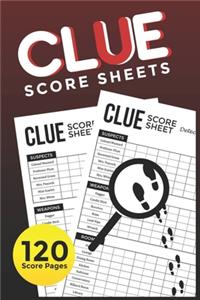 Clue Score Sheets