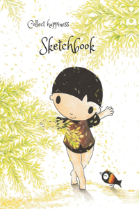 Collect happiness sketchbook (Hand drawn illustration cover vol .11 )(8.5*11) (100 pages) for Drawing, Writing, Painting, Sketching or Doodling: Collect happiness and make the world a better place.