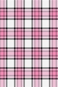 2020 Daily Planner Pink Black White Plaid Tartan Pattern 388 Pages
