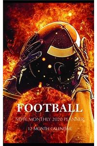 Football Note Monthly 2020 Planner 12 Month Calendar