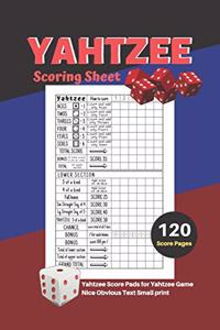 Yahtzee Scoring Sheet